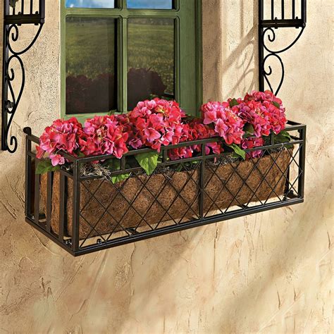 steel window box planter|wrought iron window boxes.